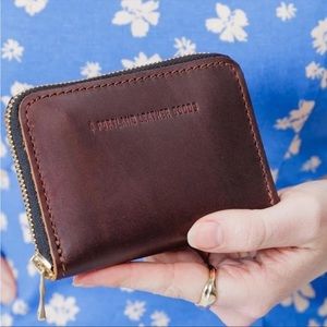 Portland Leather Goods Small Zip Wallet in Cognac